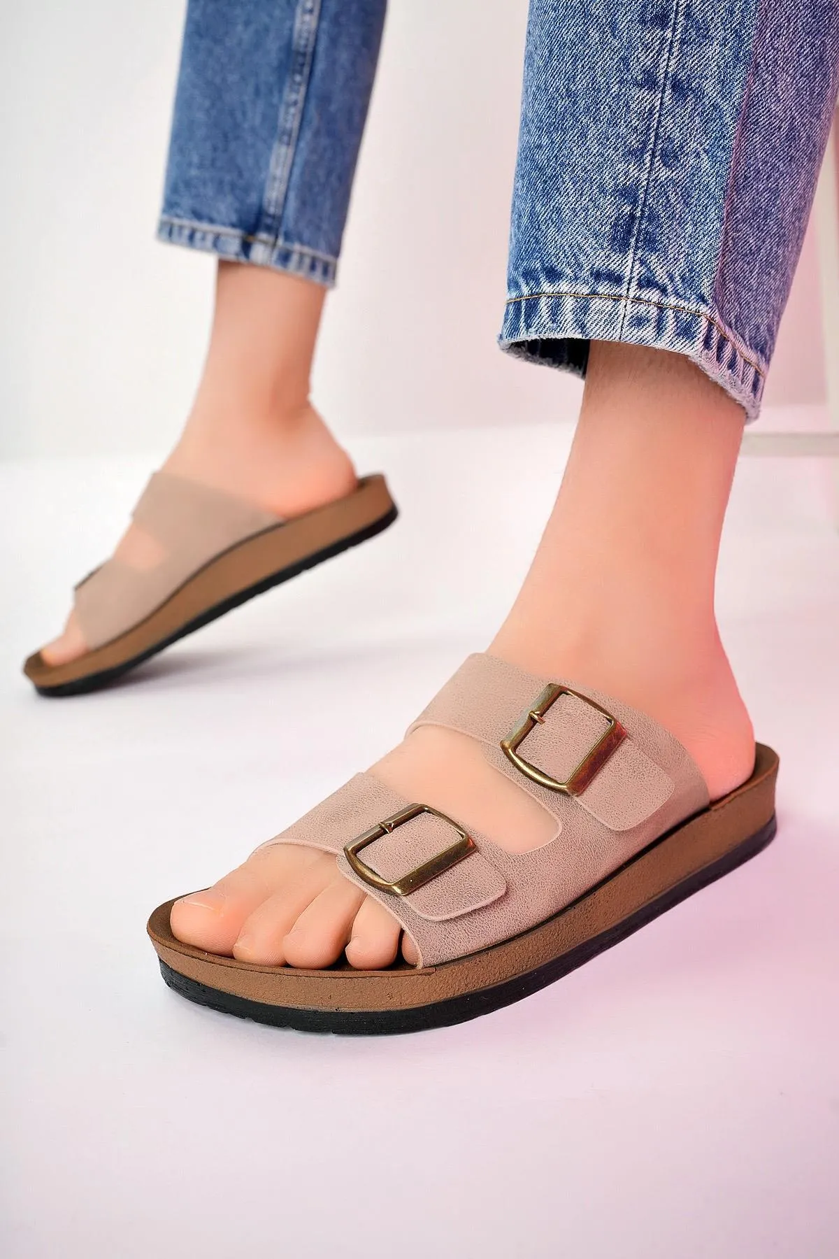 MUGGO  Rehda garantiert zwei Schnallen, bequeme Sohle, verstellbare Unisex-Hausschuhe