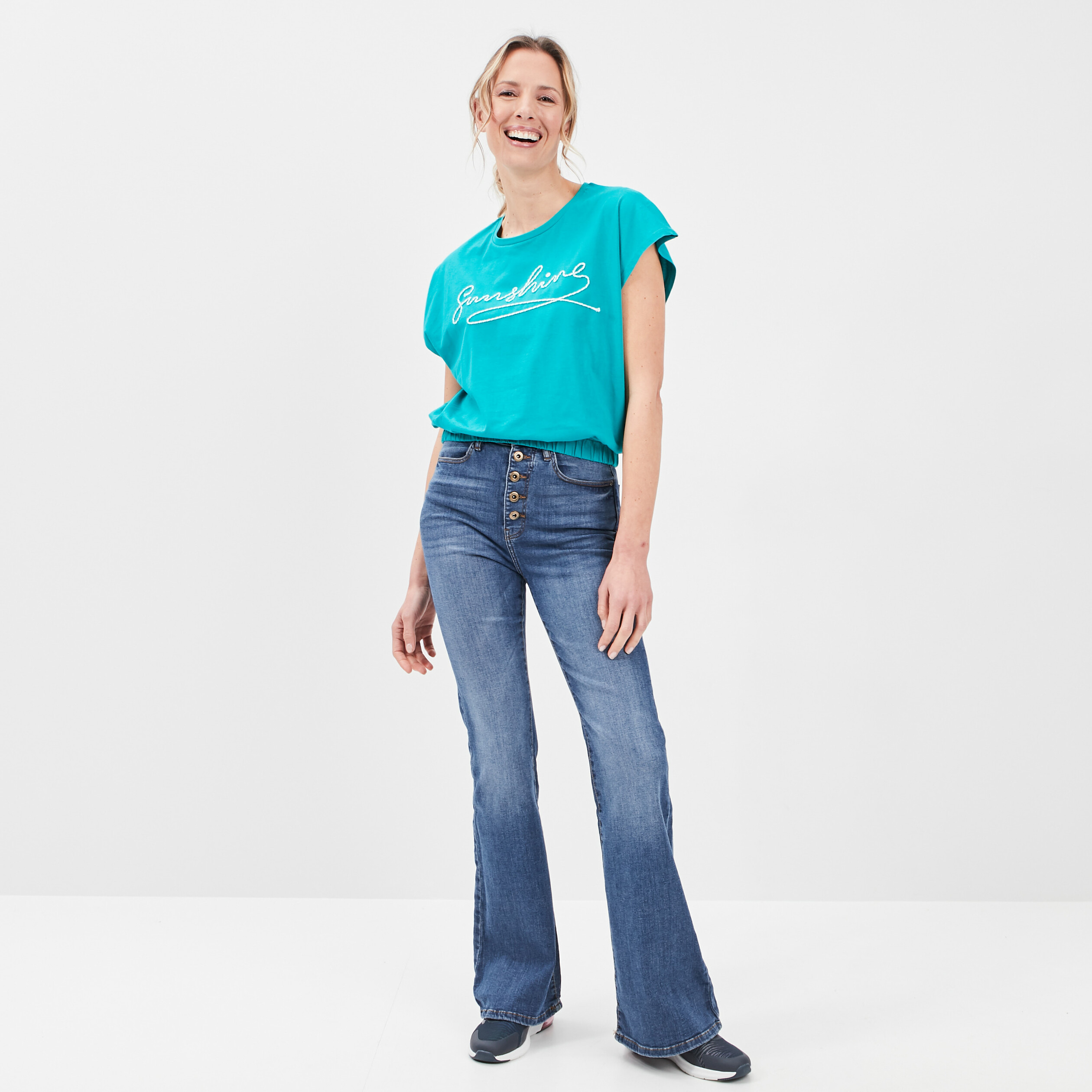 T-shirt manches courtes vert femme | La Halle
