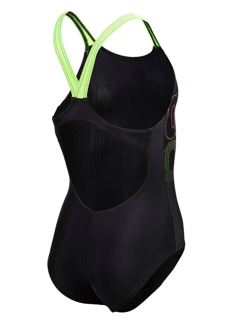 Arena Badeanzug GIRL'S SWIMSUIT V BACK GRAPHIC mit Ringerrücken