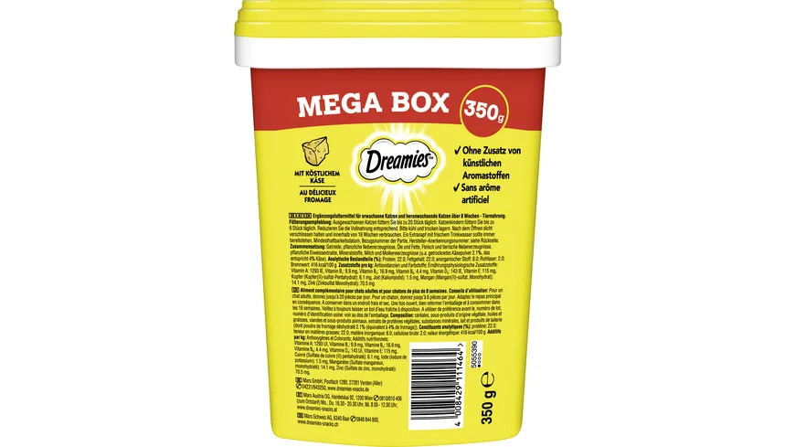 DREAMIES™ Katzenleckerli mit köstlichem Käse Mega Box 350 g