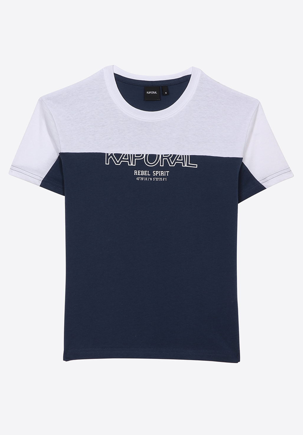 PARIE  T-shirt bleu et blanc 100% coton garçon