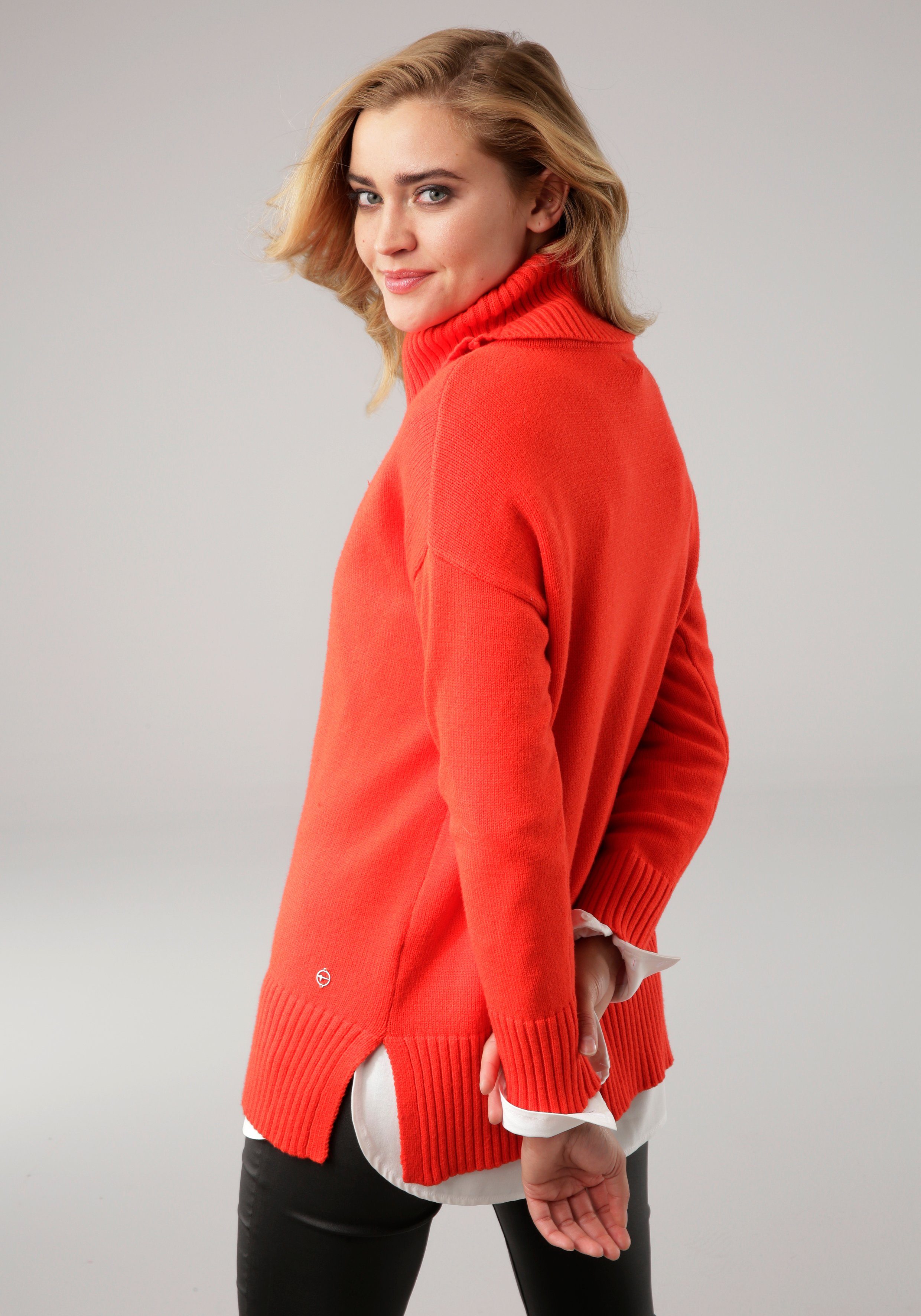 Tamaris Rollkragenpullover mit Rippdetails