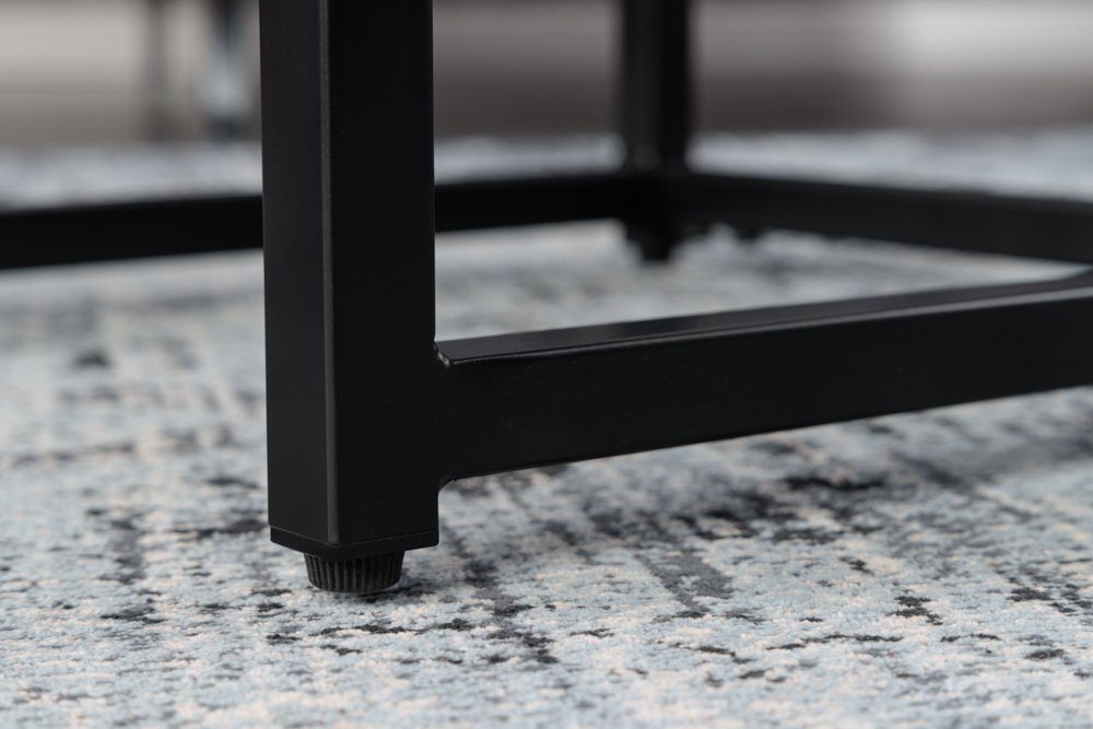 riess-ambiente Beistelltisch ELEGANCE 40cm weiß / schwarz (Set, 2-St), Wohnzimmer · Kristallglas · Metall · eckig · Marmor-Dekor · Barock