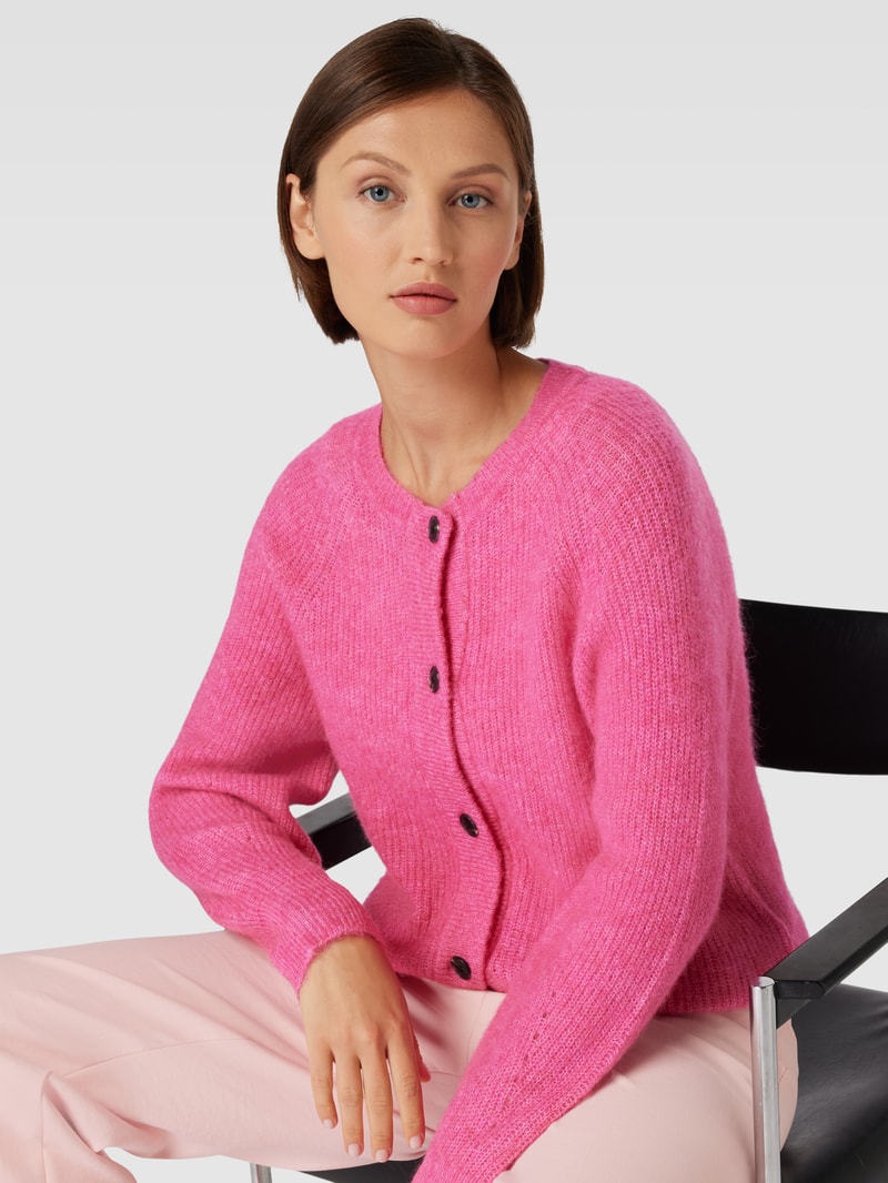 Strickjacke mit Alpaka-Anteil Modell 'LULU' in pink meliert