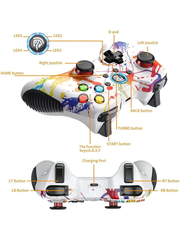 COFI 1453 Game Controller, Wireless Gamepad mit Dual Vibration in Mehrfarbig günstig kaufen 1
