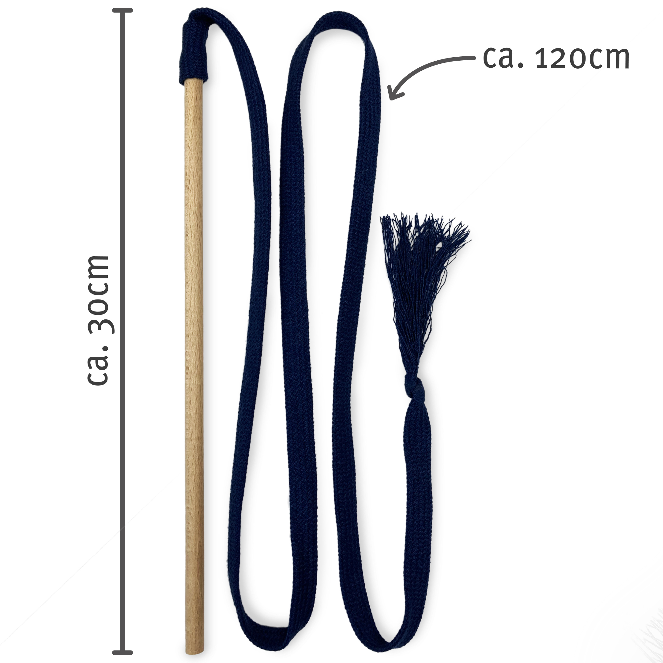 Kater Kasimir Katzenangeln Kater Kasimir Premium Katzenspielzeug aus Buchenholz mit Baumwollband (dunkelblau)