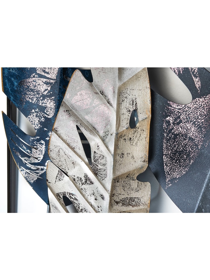 kobolo Metallbild LEAFS in Grau günstig kaufen onesize