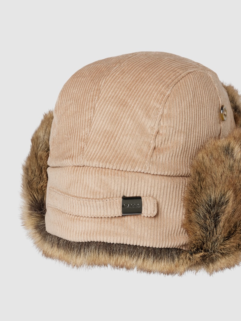 Mütze mit Ohrenklappen Modell 'RIB BOMBER' in haselnuss braun