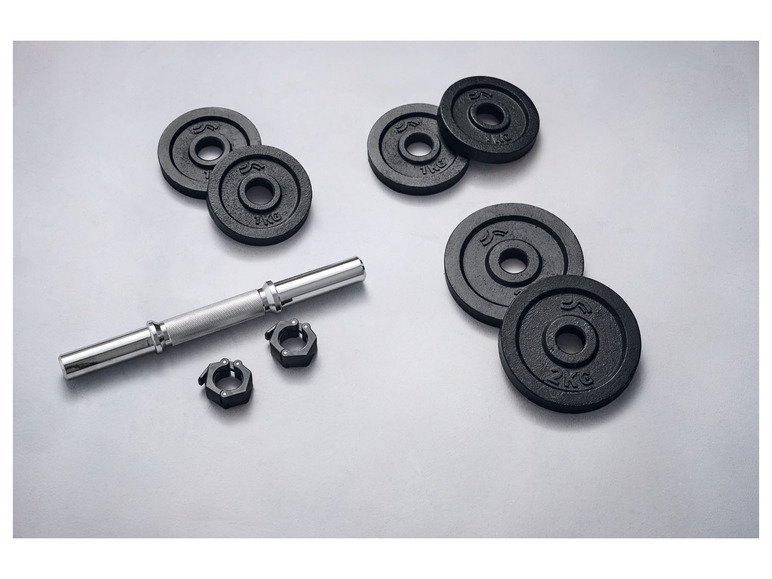 CRIVIT Kurzhantel-Set, mit Stahl-Griff, 10 kg