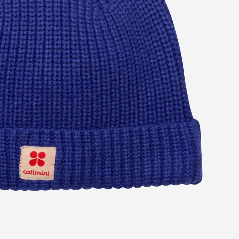 Bonnet enfant tricot côtes bleu mixte Catimini