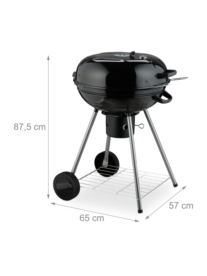 relaxdays Kugelgrill in Schwarz - Ø 53 cm günstig kaufen onesize