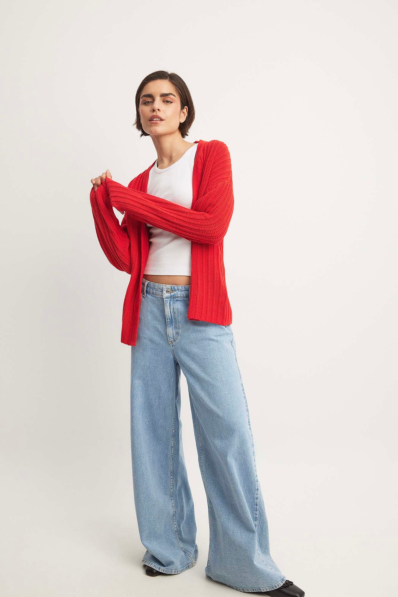 Strickcardigan mit V-Ausschnitt