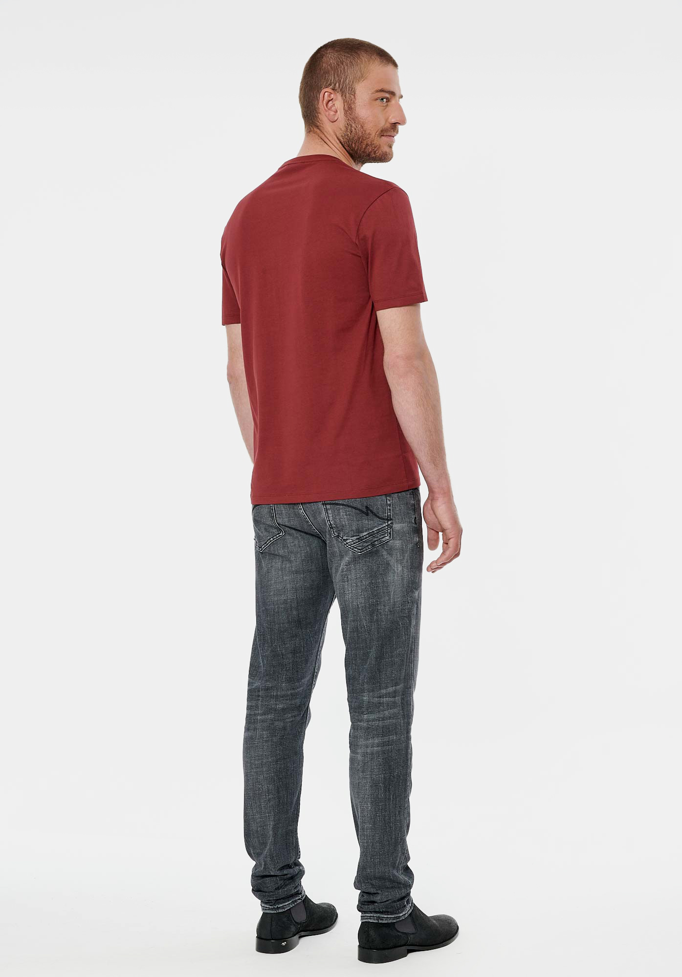 TAINT  T-shirt bordeaux homme 100% coton bio