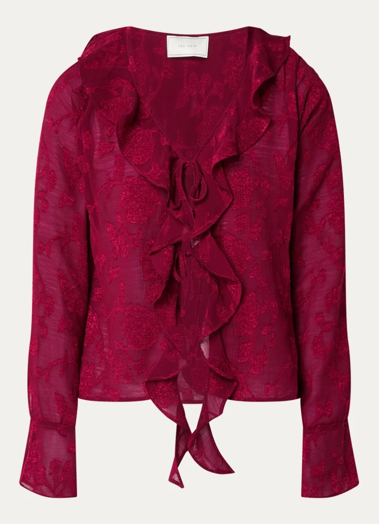 Neo Noir  Anika semi-transparante blouse met jacquard dessin