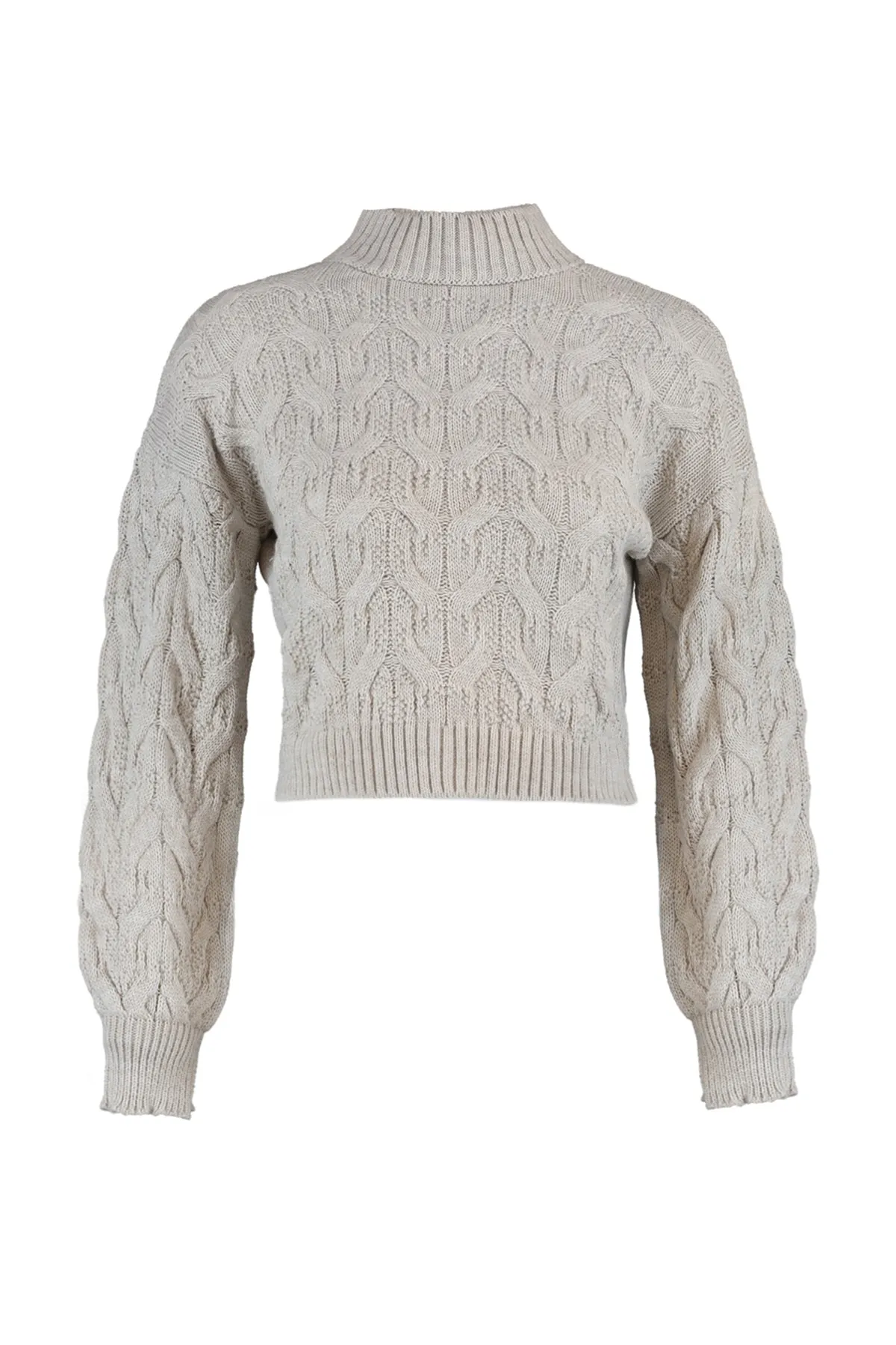 Trendyol Collection  Stone Crop Strickpullover mit Stehkragen TWOAW22KZ1634