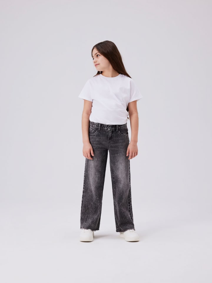 name it Wide Leg Jeanshose NKFROSE WIDE JEANS 9417-TK in dark grey denim günstig kaufen