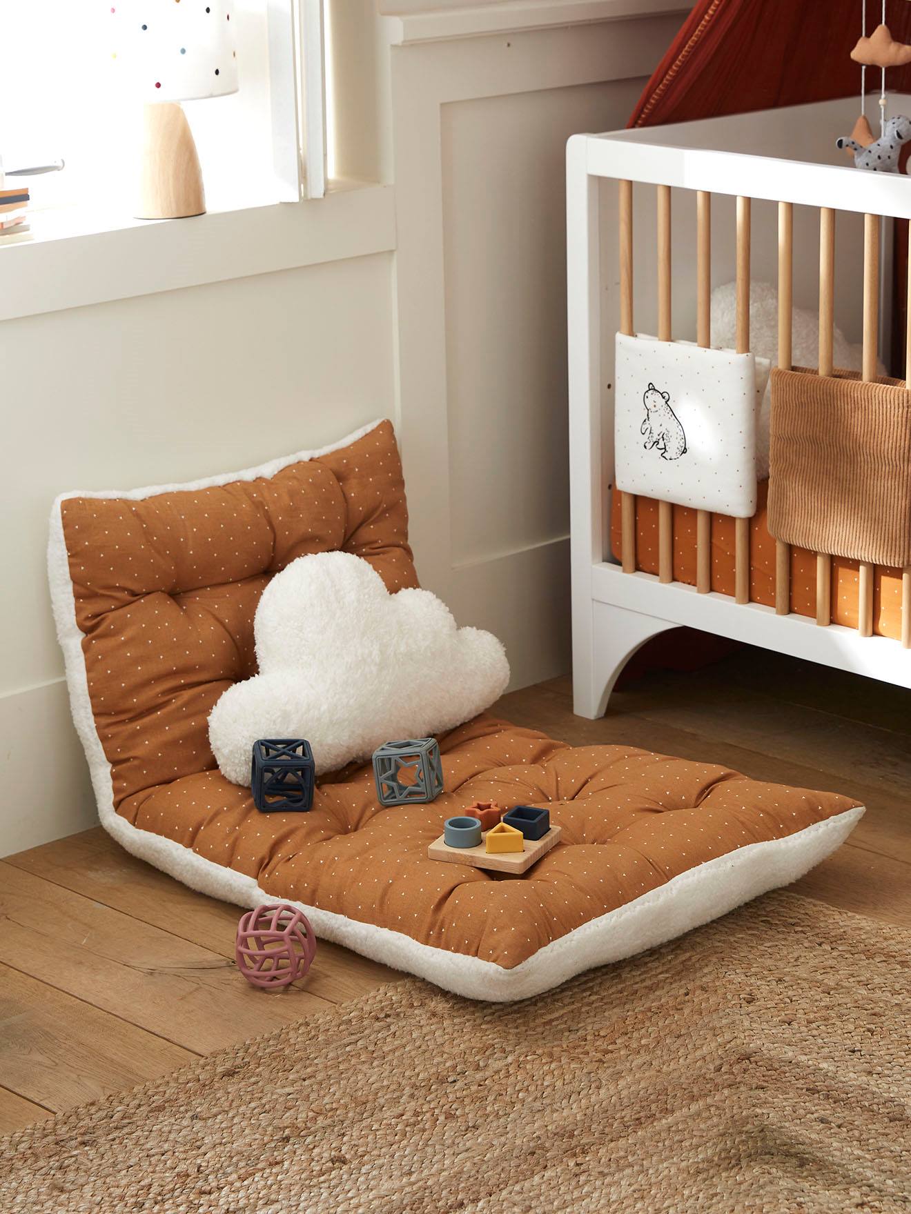 Matelas de sol bi matière PETIT NOMADE ecru / caramel
