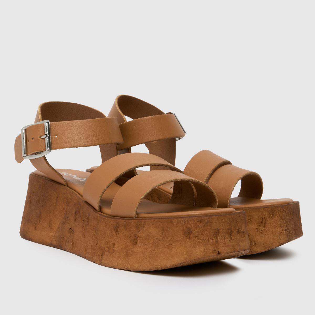 Schuh – Viola – Bruna sandaler med kilklack i kork