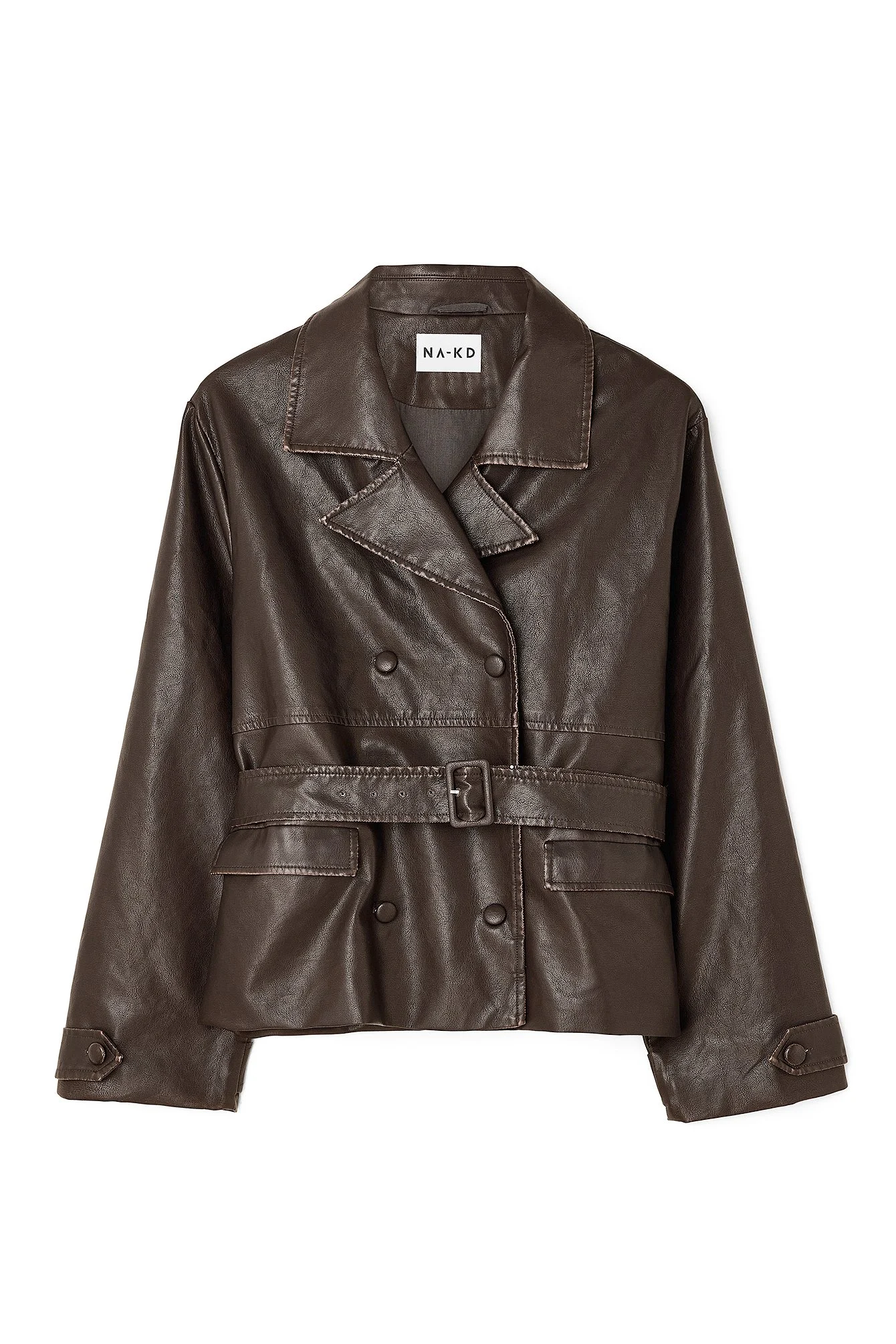 PU-Jacke mit Gürteldetail