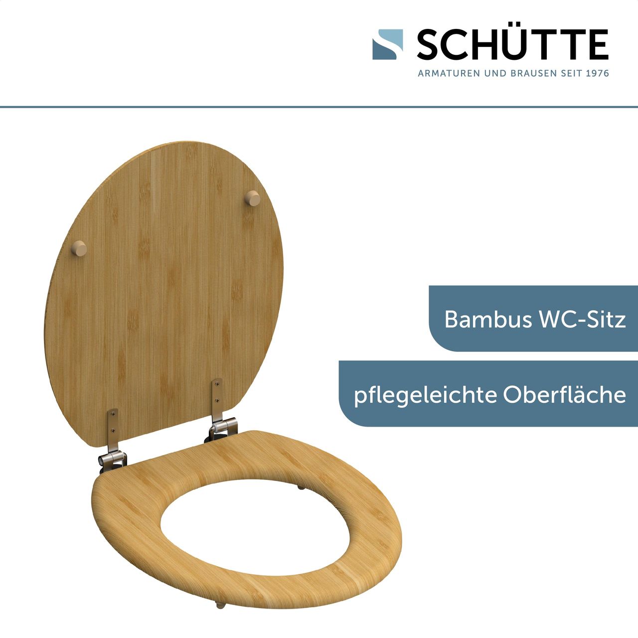 Schütte Bambus WC Sitz NATURAL BAMBOO, Toilettendeckel, Klodeckel, Toilettensitz