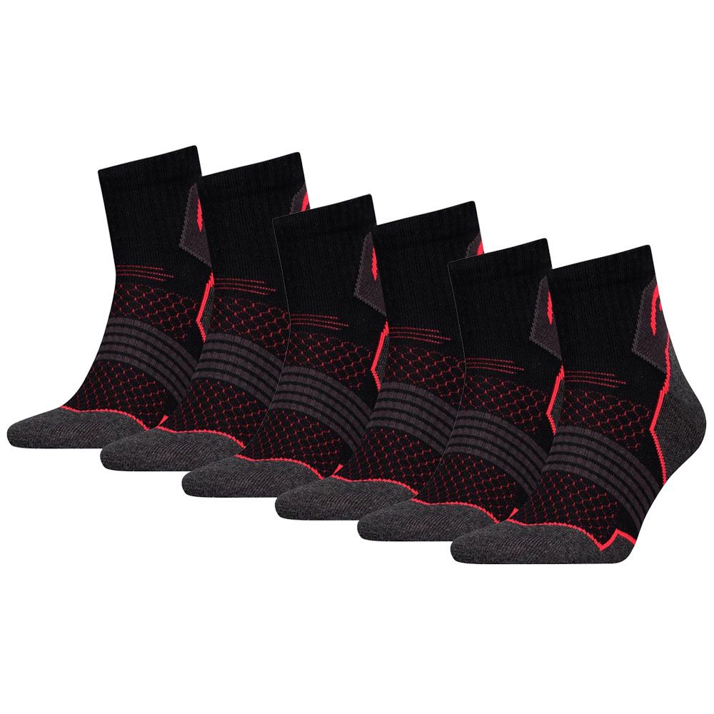 HEAD 6 Paar Hiking Quarter Black/Red Wandersocken