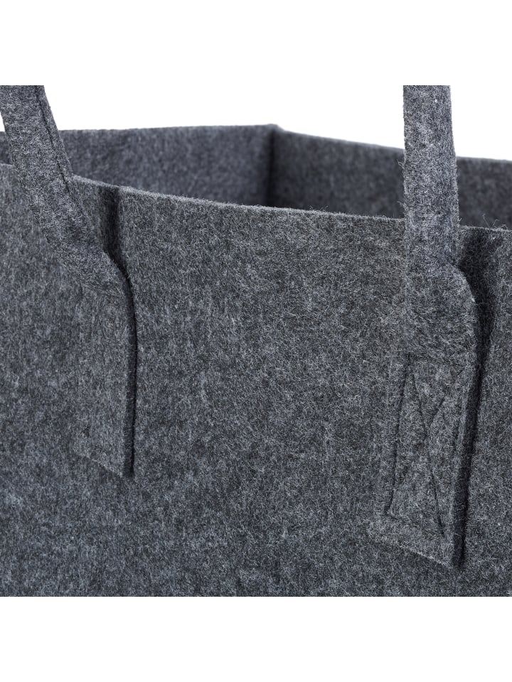 relaxdays 2x Kaminholztasche in Anthrazit - (B)25 x (H)25 x (T)50 cm günstig kaufen onesize