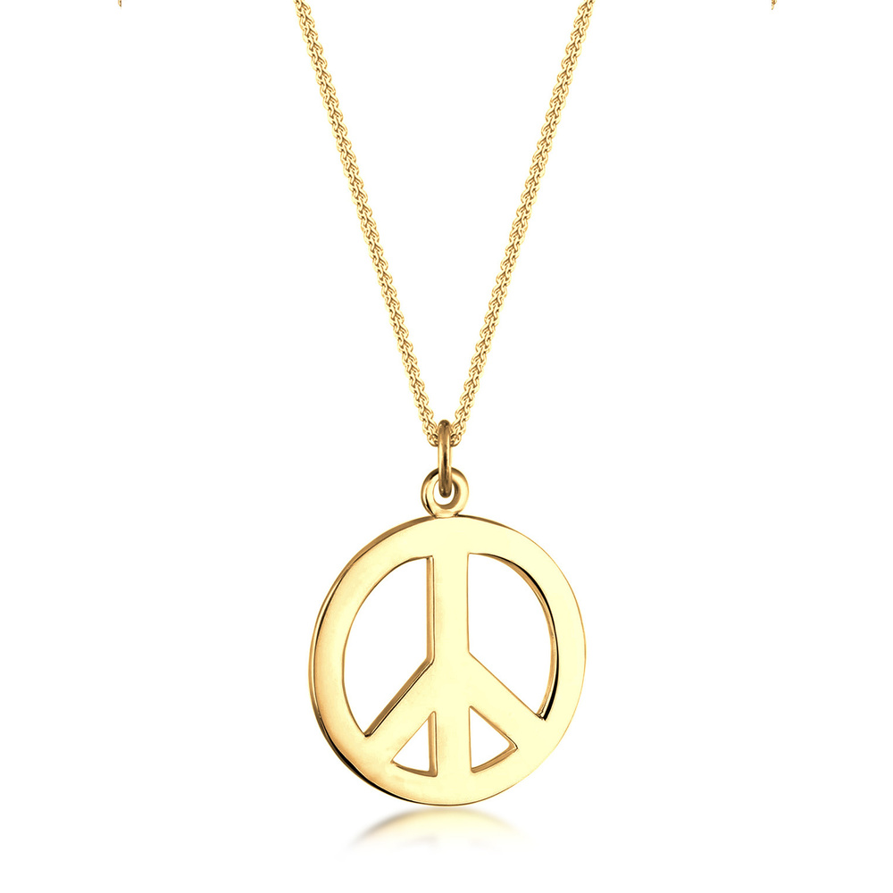 Elli Elli Collier Femmes Signe de Paix Boho en Argent Sterling 925 Bijoux