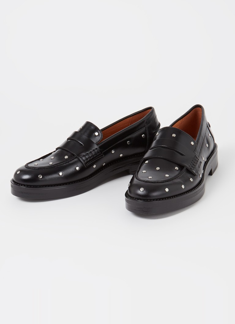 Jonak Mirnou leather loafer with studs
