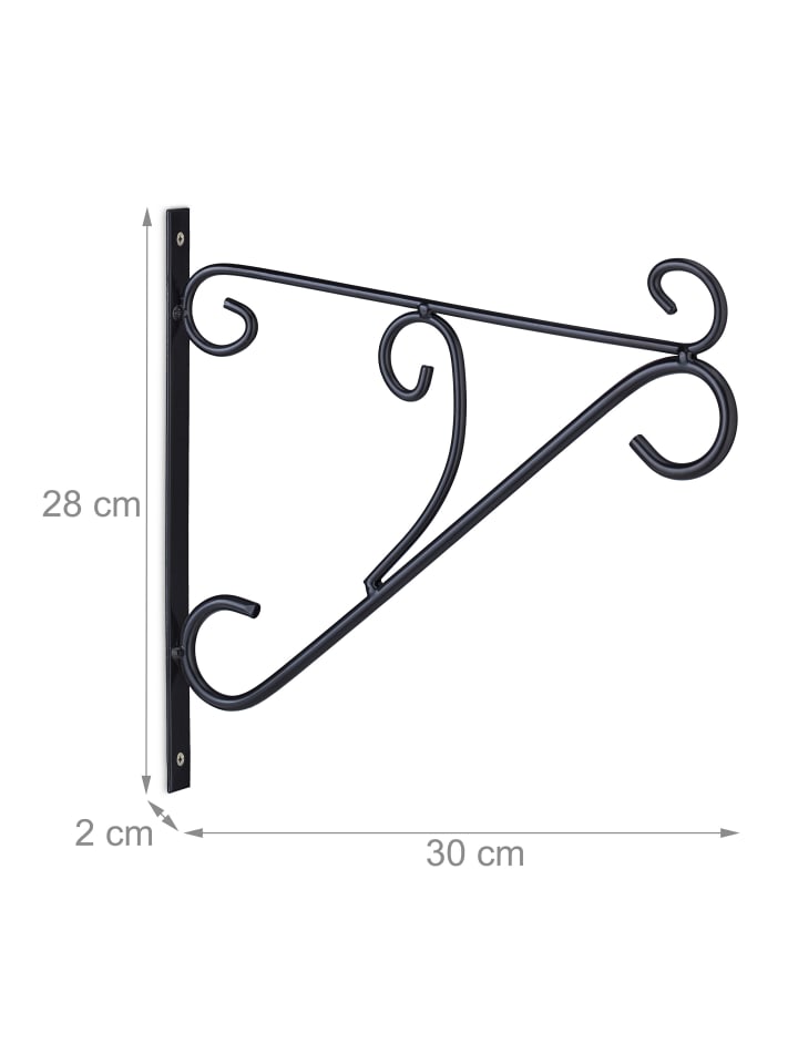 relaxdays 2x Blumenampel Halterung in Schwarz günstig kaufen onesize