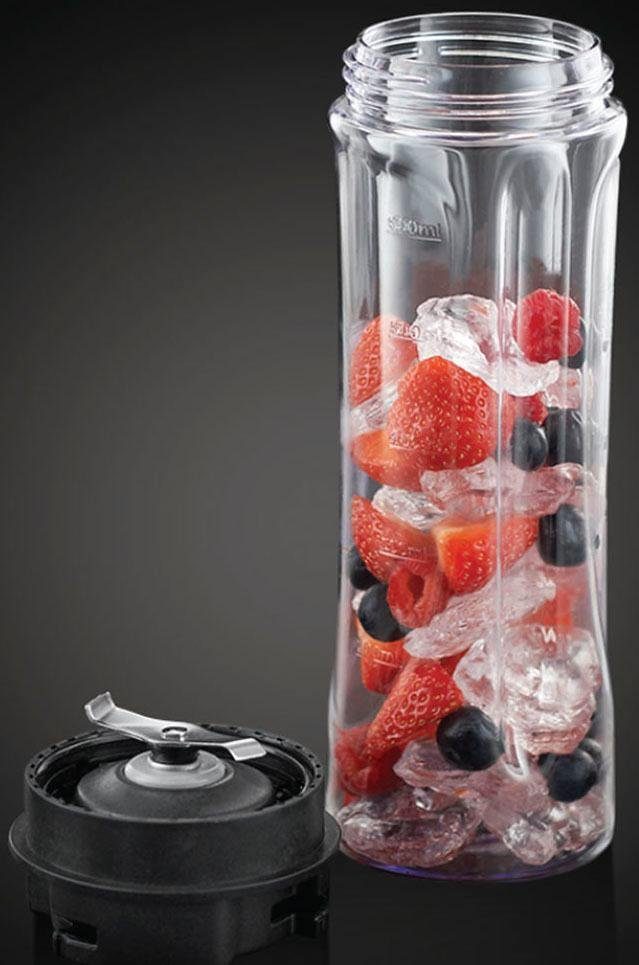 RUSSELL HOBBS Standmixer Mix & Go Steel 23470-56, 300 W, (Smoothie Maker) Edelstahl/schwarz, klein