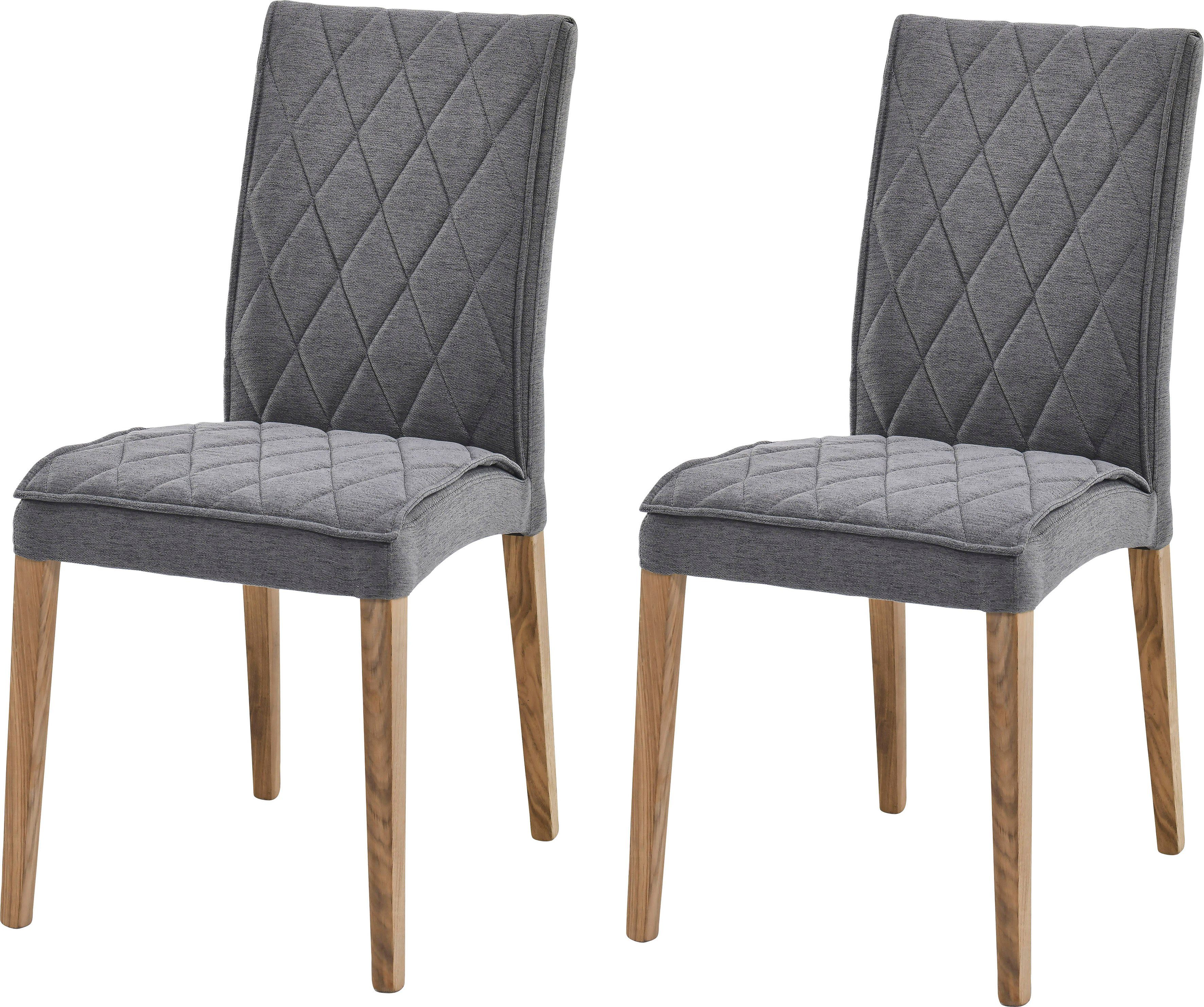Home affaire 4-Fußstuhl Hunsrück (Set, 2 St), im 2er Set, aus massiver Eiche natur
