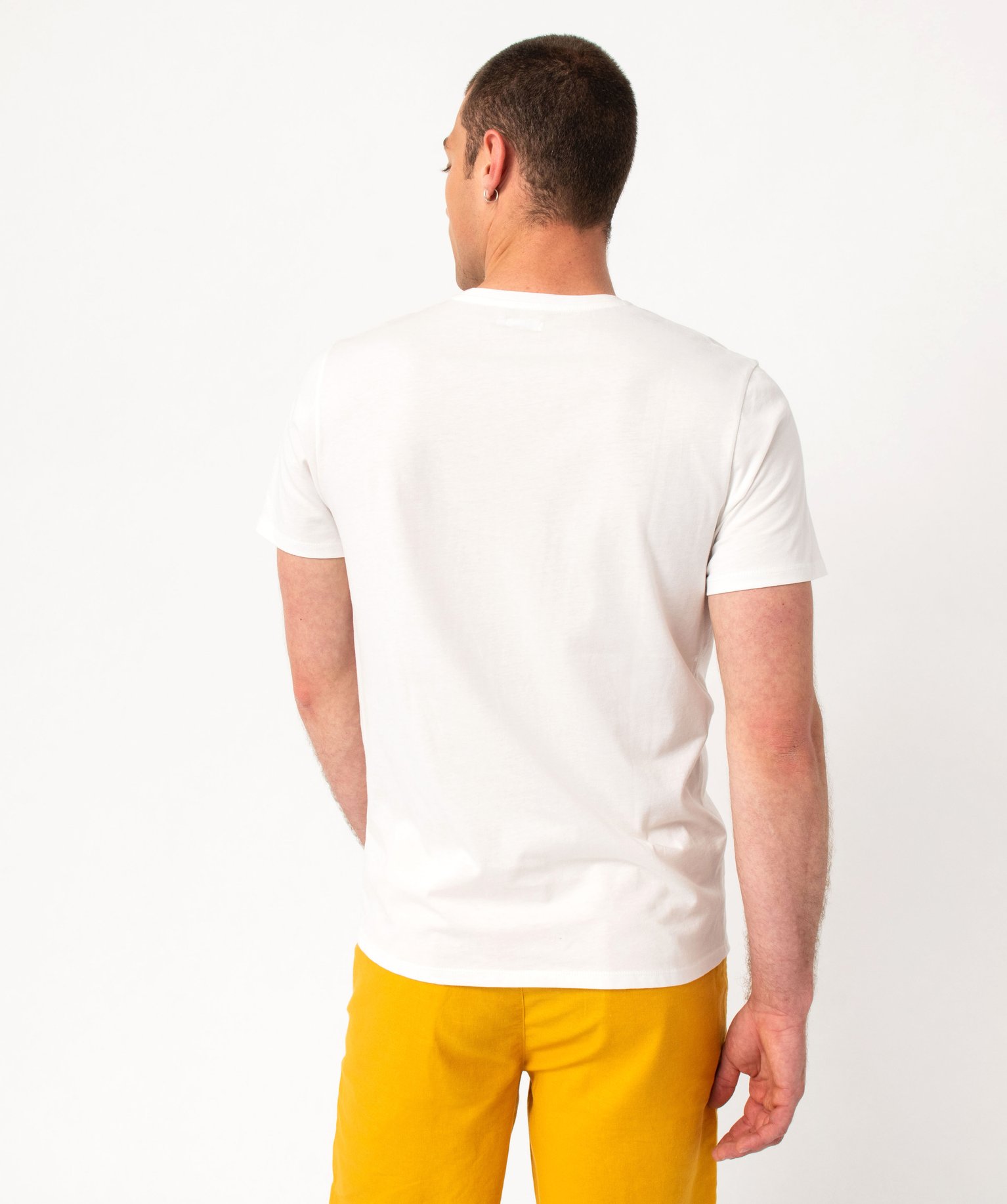 Tee-shirt à manches courtes avec motif palmiers homme blanc | GEMO