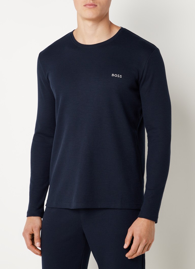 HUGO BOSS Textured waffle pajama top
