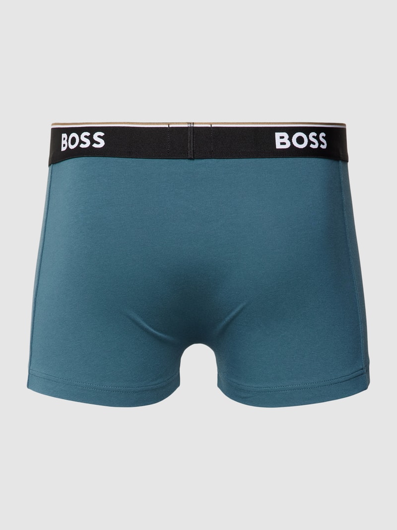 Trunks mit elastischem Label-Bund im 3er-Pack in blau