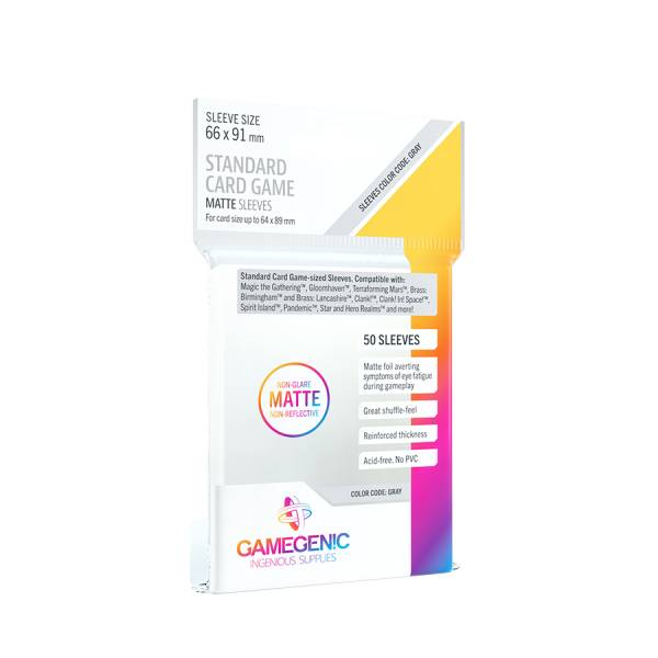 MATTE Standard Card Game Sleeves Clear (66 x 91 mm)