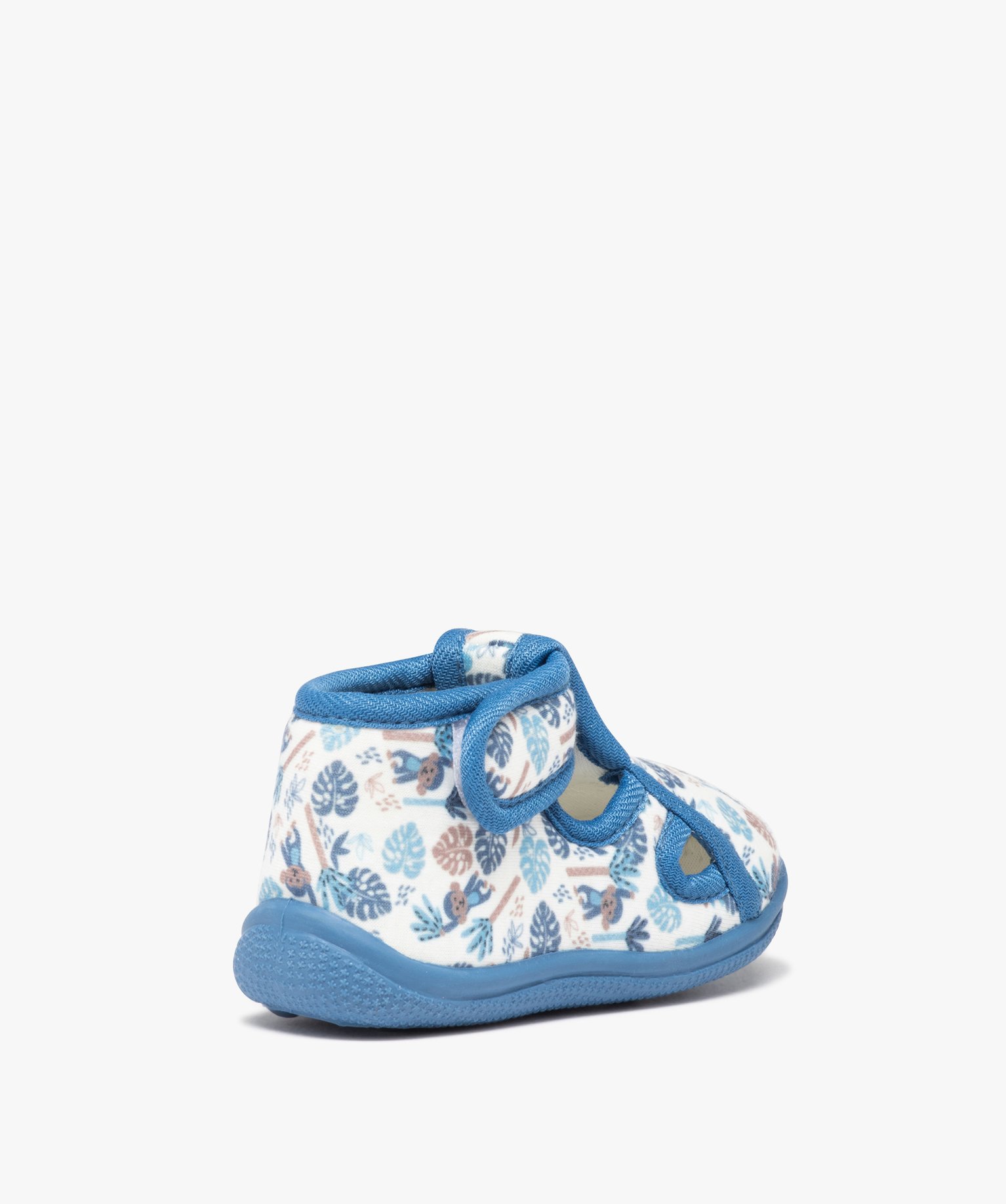 Chaussons bébé avec motifs exotiques et fermeture scratch bleu | GEMO