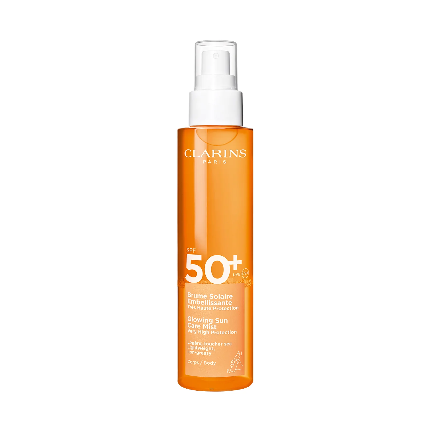 Spray solar iluminador SPF50+ - Spray solar corporal de alta protección.