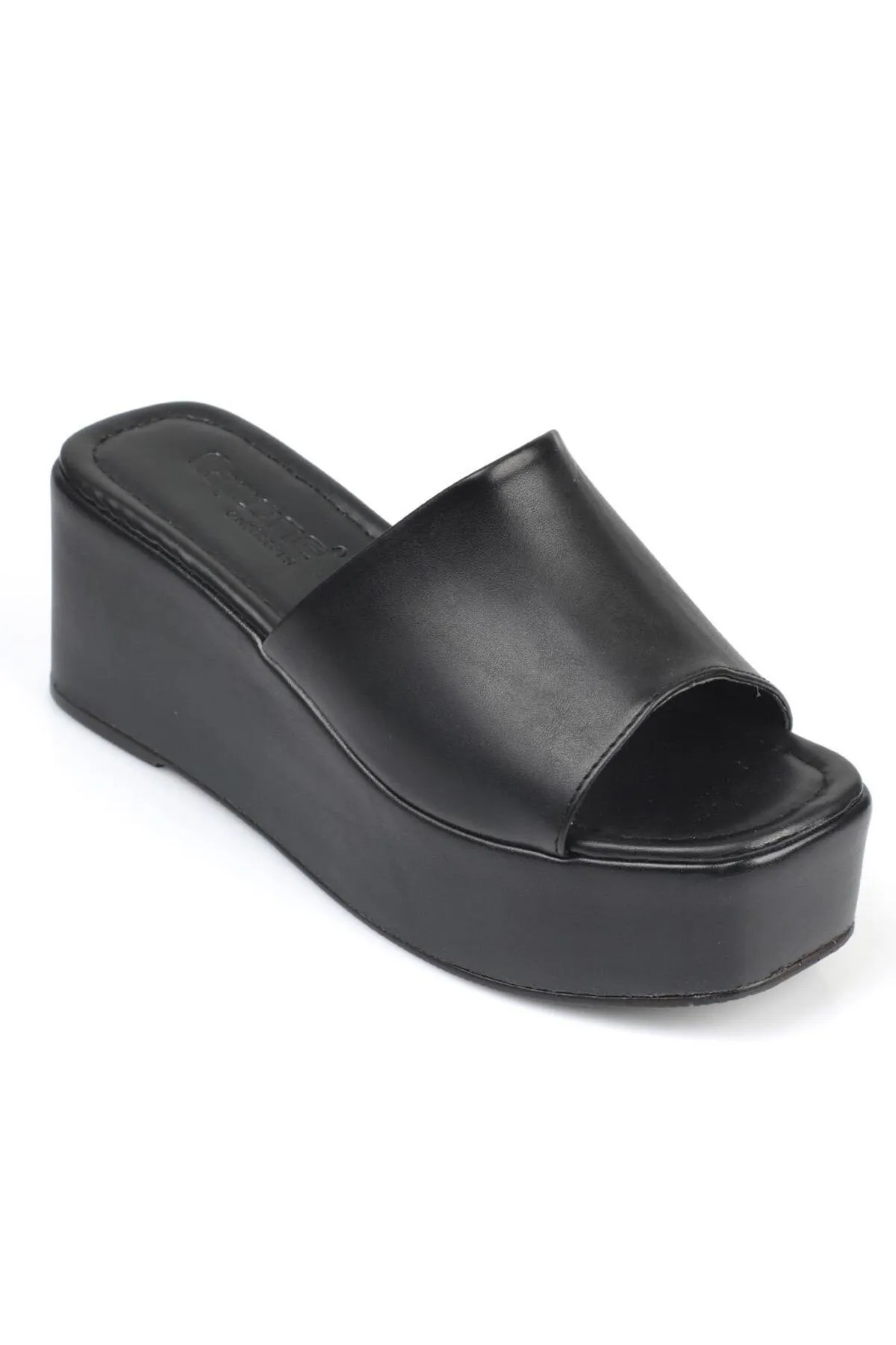 Capone Outfitters  Capone Skin Wedge Heeled Single Strap Damen-Flatform-Hausschuhe