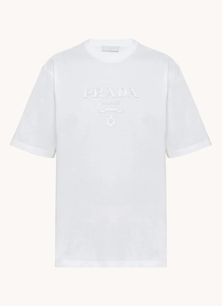 Tricou din bumbac cu logo Prada