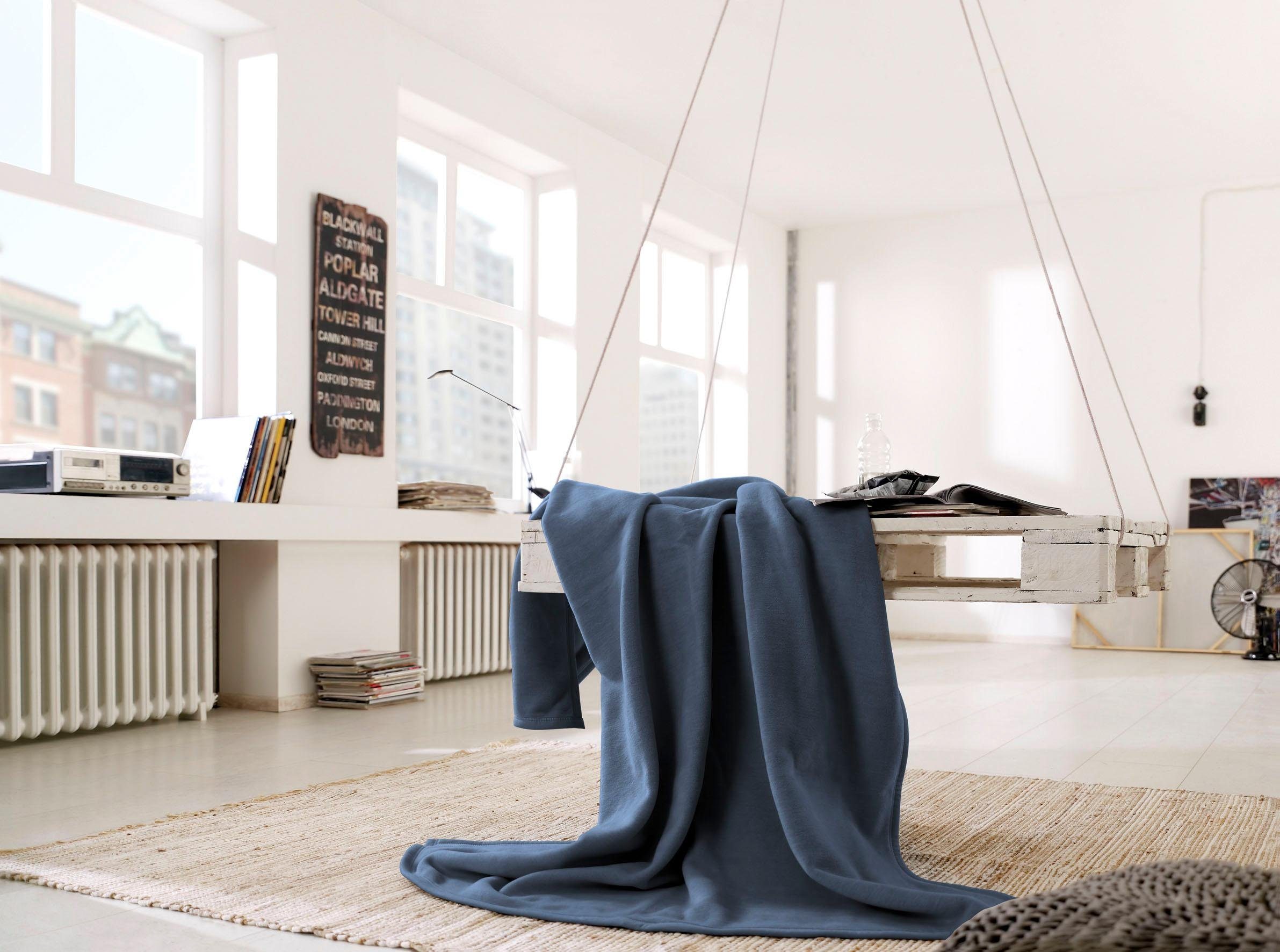 Wohndecke Wohndecke Cotton Home, Biederlack, im Uni Design, Kuscheldecke