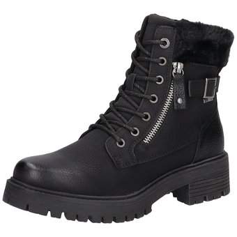 Tom Tailor Schnür Boots in schwarz