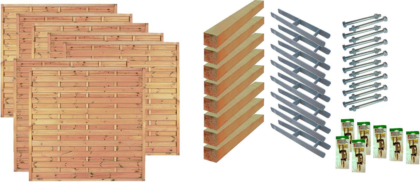 Tetzner & Jentzsch Dichtzaun Manhattan 5, (Set), 7 Elemente, LxH: 1332x180 cm