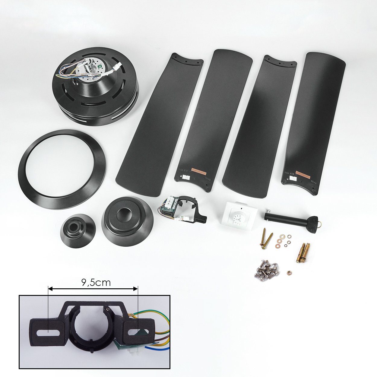 hofstein Tischturmventilator Deckenventilator aus Metall/Kunststoff in Schwarz/Weiß