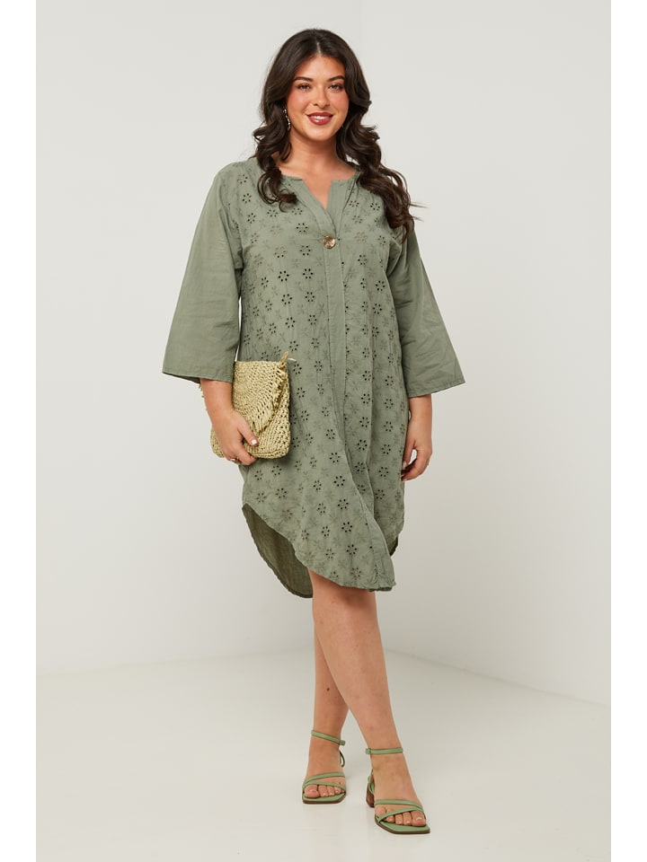 Curvy Lady Kleid in Khaki günstig kaufen
