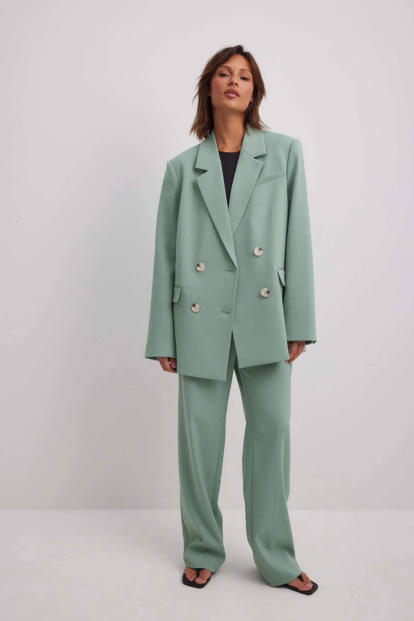 Recycelter zweireihiger Oversize-Blazer