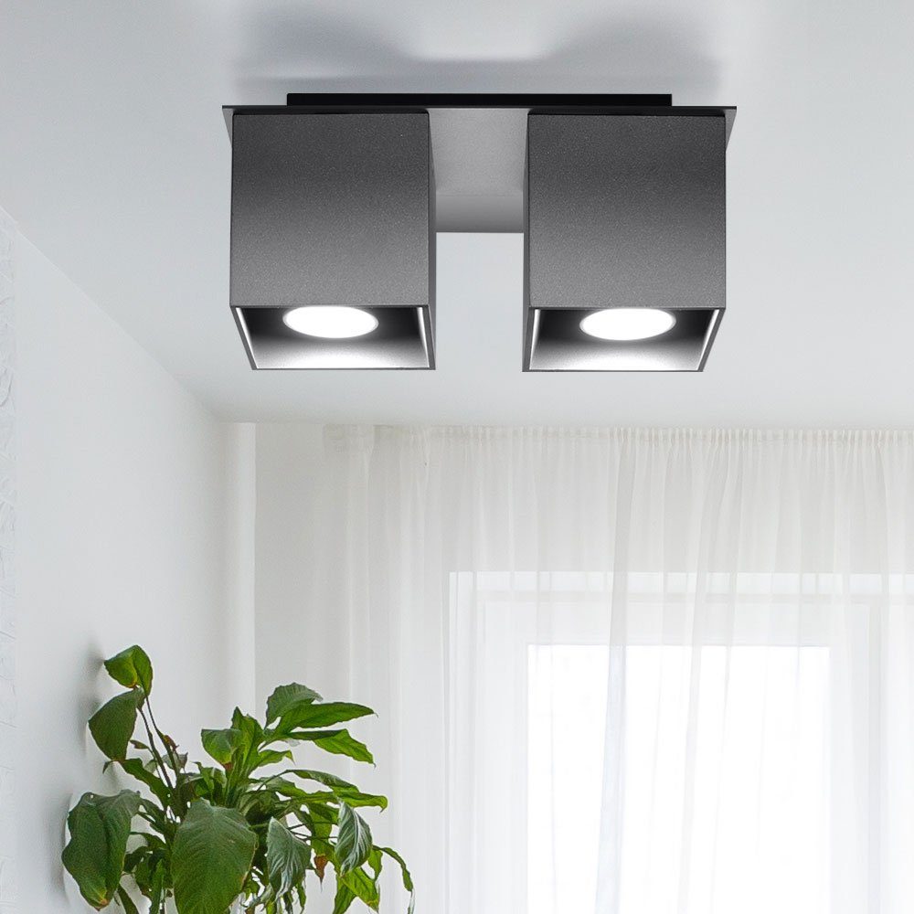 etc-shop LED Deckenspot, Leuchtmittel nicht inklusive, Deckenstrahler modern Designer Küchenlampen Strahler 2 flammig
