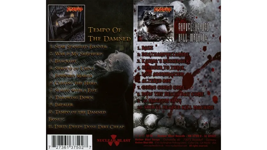 Tempo of the Damned/Shovel Headed Kill machine 2CD ORIGINALS