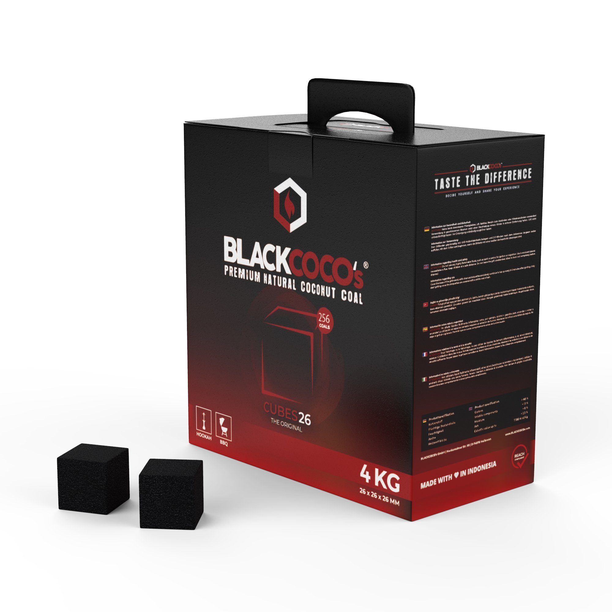 BLACKCOCO's GmbH Holzkohlegrill 4KG Premium Kohle Naturkohle Grillkohle - BBQ & Grill, Grillkohle & BBQ, 20 KG Grillkohle & BBQ-Kohle mit langer Brenndauer
