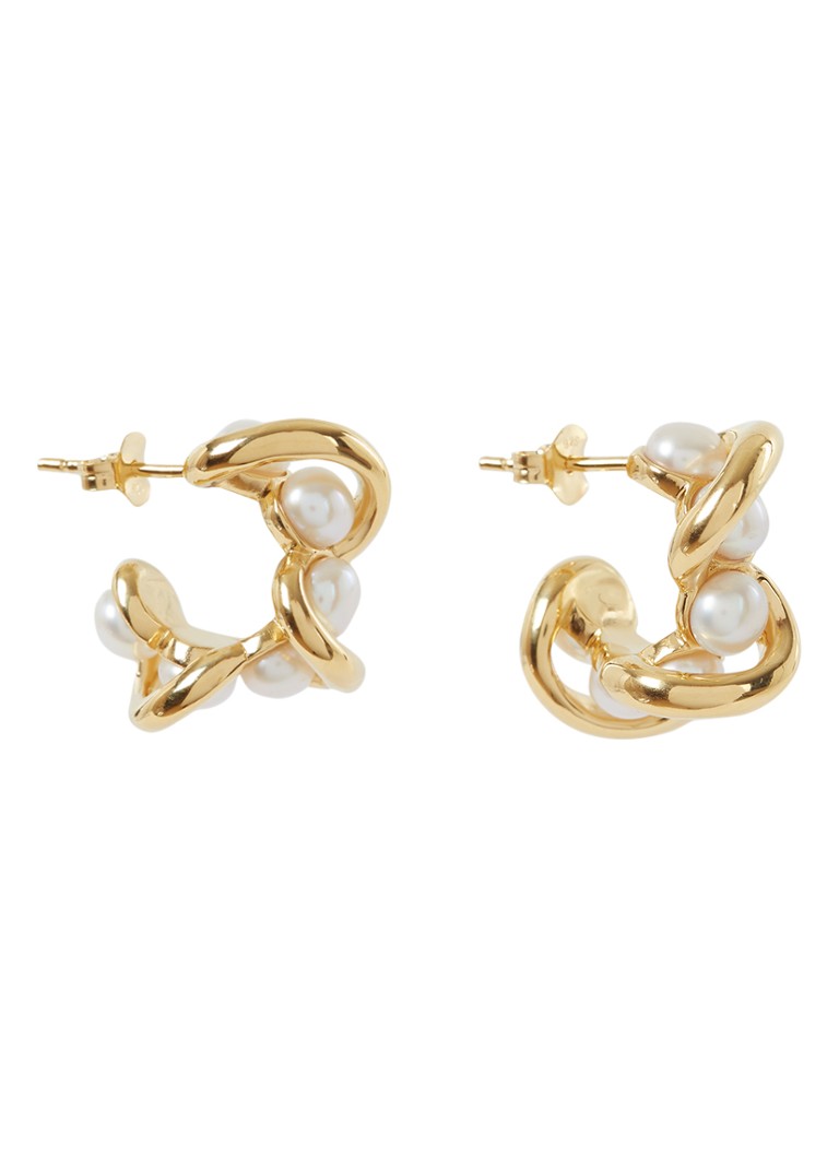 Orecchini Missoma Molten Pearl Twisted Gold Plated