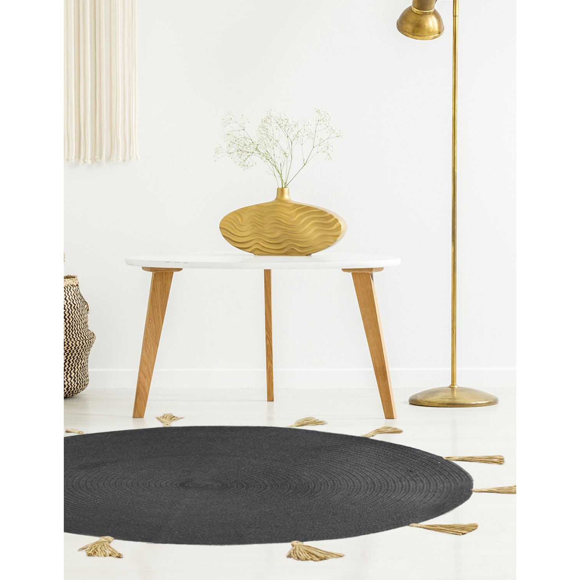 Tapis coton à pompons
